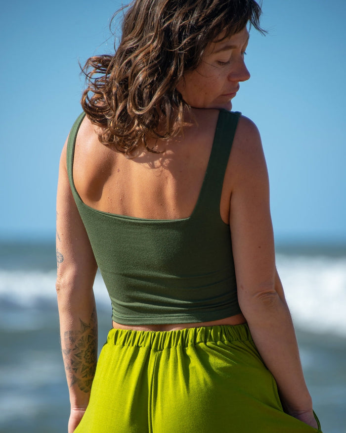Square Neck Crop Top ~ Eight Colors