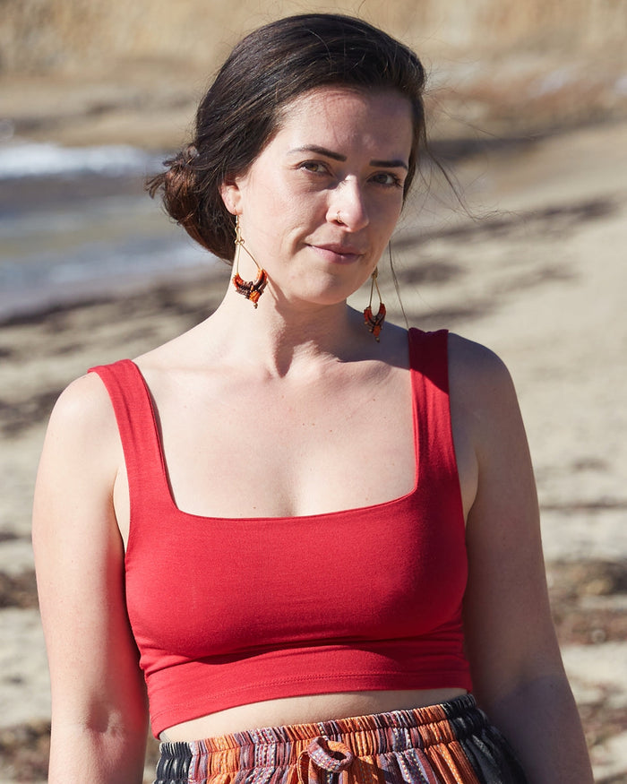 Square Neck Crop Top ~ Eight Colors