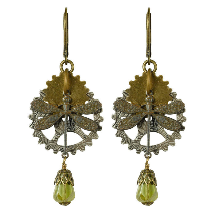 Steam Punk Antiqued Brass Earrings ~ Dragonflies~