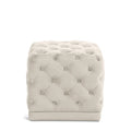 Stella Cream Velvet Ottoman/Stool