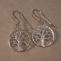 Sterling Silver Earrings ~ Etched Tree of Life