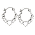 Sterling Silver Earrings ~ Lotus Hoops