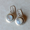 Sterling Silver Earrings ~ Moonstone Rounds
