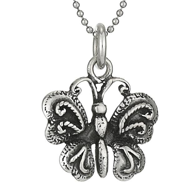 Sterling Silver Necklace ~ Butterfly Pendant