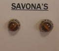 Sterling Silver Post Earrings ~ Tiger  Eye