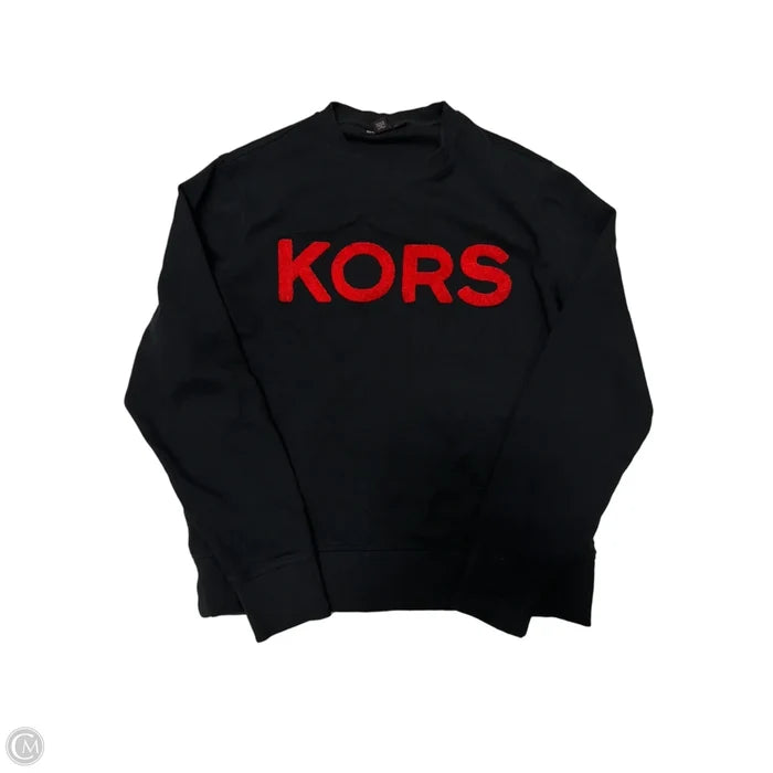 Sweatshirt Designer By Michael Kors In Black & Red, Size: L