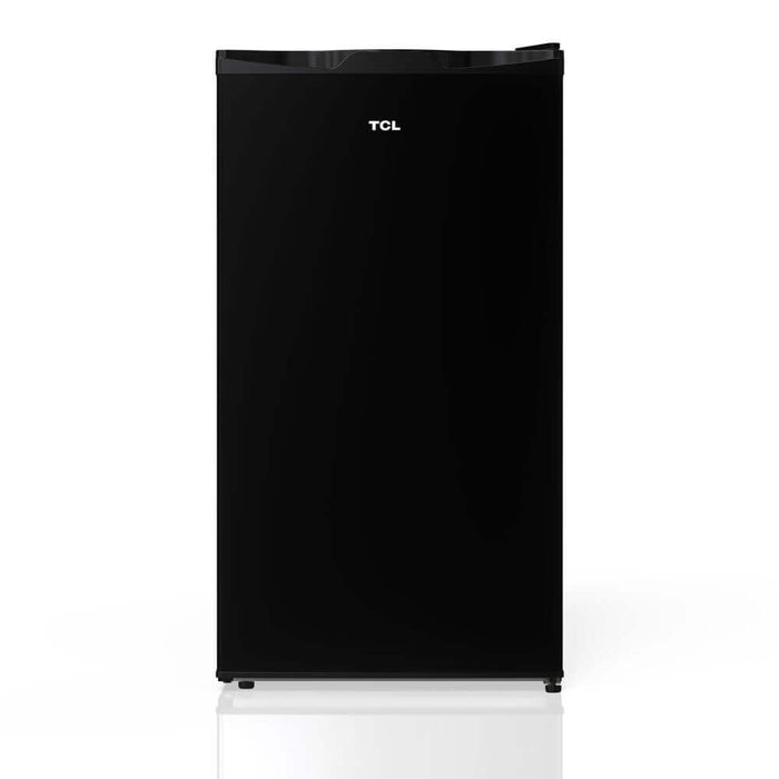 TCL 18 in. 3.1 Cu. Ft. Compact Single Door Mini Fridge in Black (TRM31S4AB) main image.