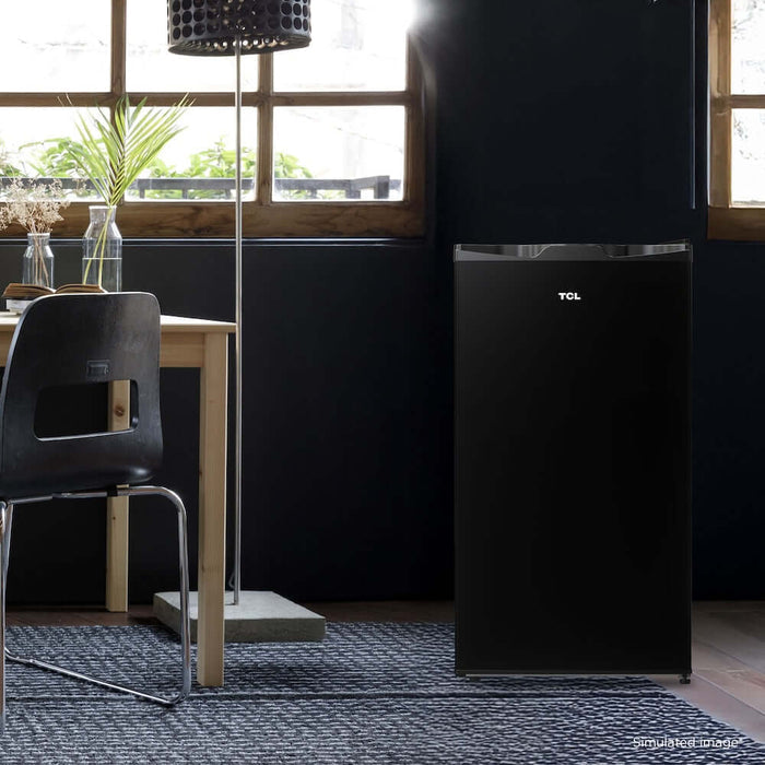 TCL 18 in. 3.1 Cu. Ft. Compact Single Door Mini Fridge in Black (TRM31S4AB)