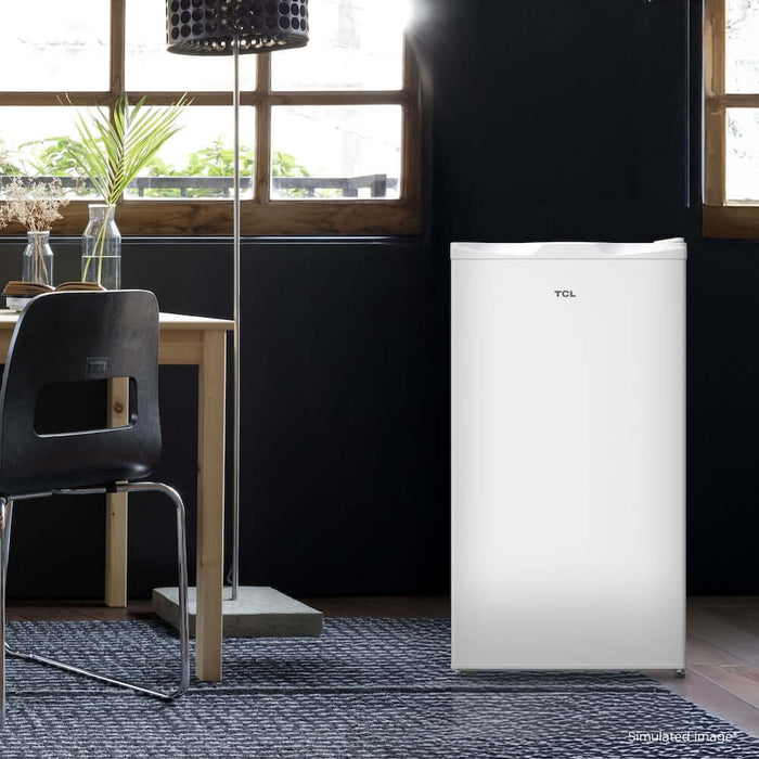 TCL 18 in. 3.1 Cu. Ft. Compact Single Door Mini Fridge in White (TRM31S4AW)