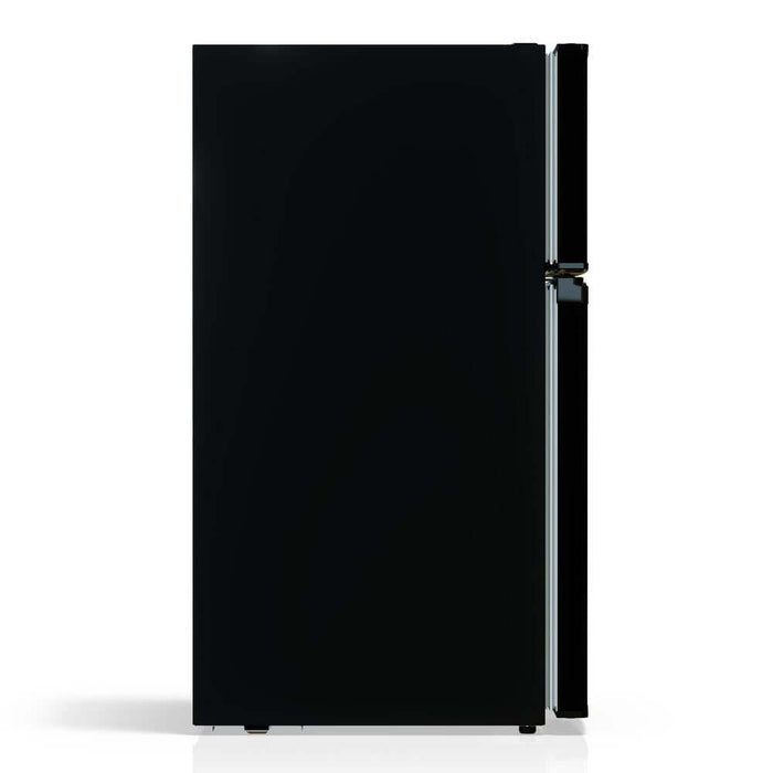 TCL 18 in. 3.1 Cu. Ft. Compact Top Freezer Mini Fridge in Black (TRM31D4AB) side.