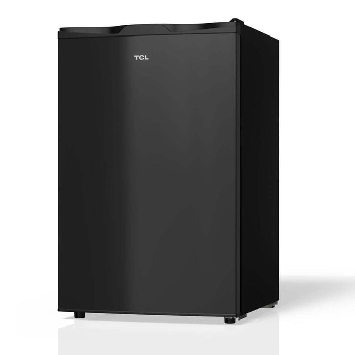 TCL 21 in. 4.5 Cu. Ft. Compact Single Door Mini Fridge in Black (TRM45S4AB) reverse angled