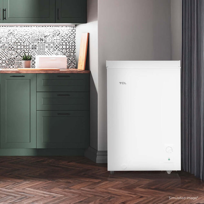 TCL 22 in. 3.4 Cu. Ft. Compact Freestanding Chest Freezer in White (TRC04M3AW)