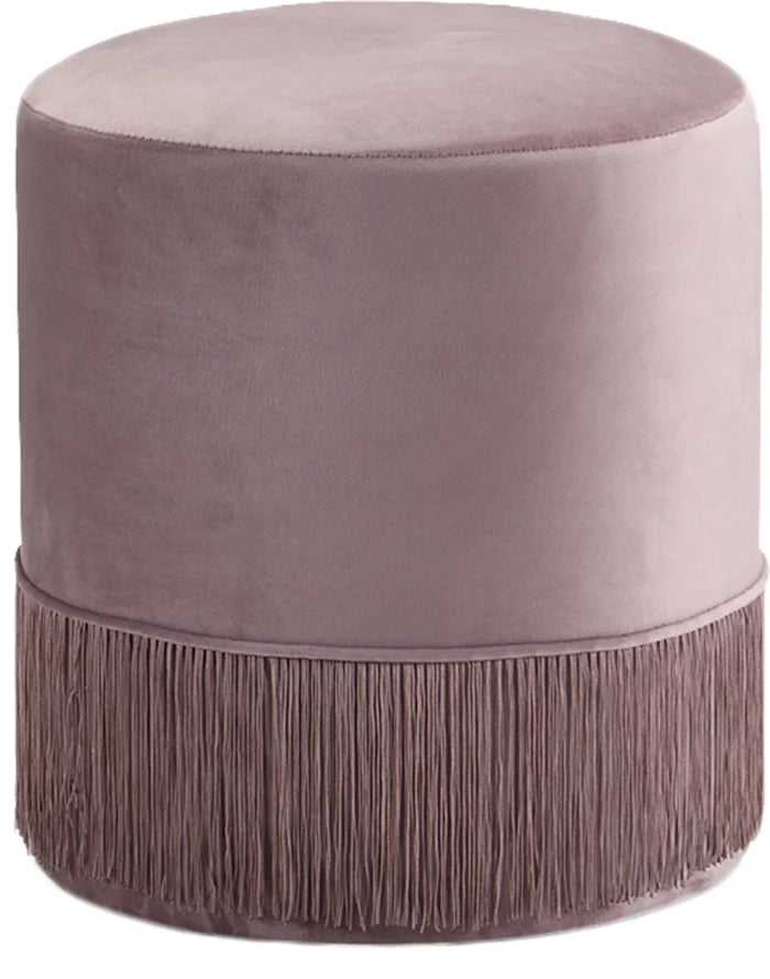 Teddy Pink Velvet Ottoman/Stool