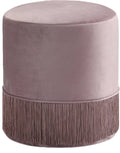 Teddy Pink Velvet Ottoman/Stool