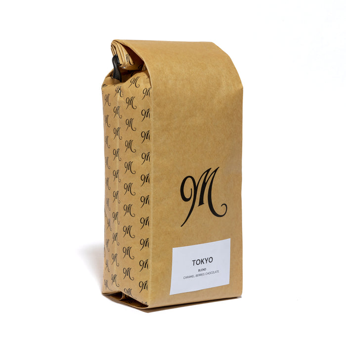 Menotti's Tokyo Blend specialty coffee — 12oz bag, detail