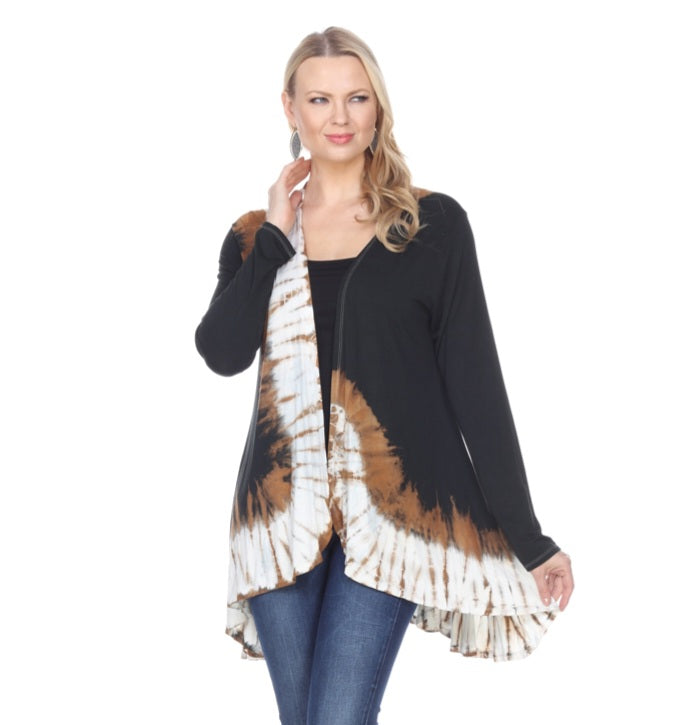 Tie-dye Jacket ~ Black ~ Brown & White