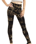 Tie-dye Leggings ~ Black & Brown