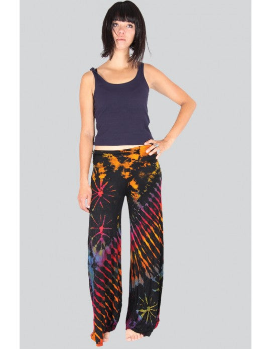 Tie-Dye Yoga Waistband Wide-Leg Pants