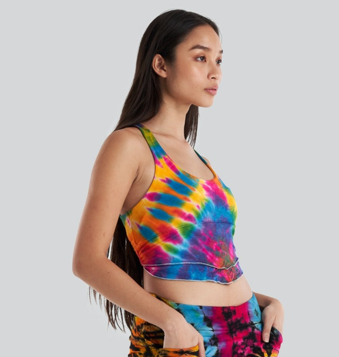 Tie-Dyed Lace Back Crop Top ~ Multiple Color Combos!