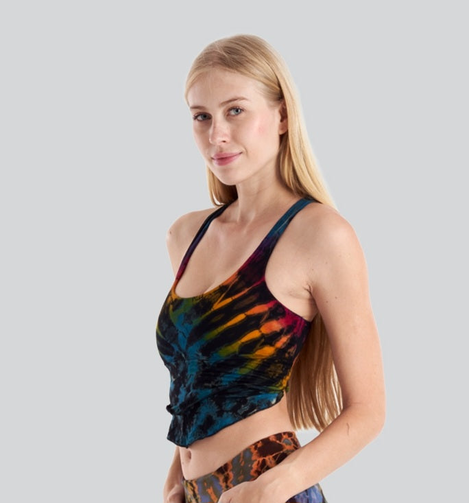 Tie-Dyed Lace Back Crop Top ~ Multiple Color Combos!