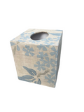 Tissue Box Cover - "Birds" in Denim on Flax by Galbraith & Paul