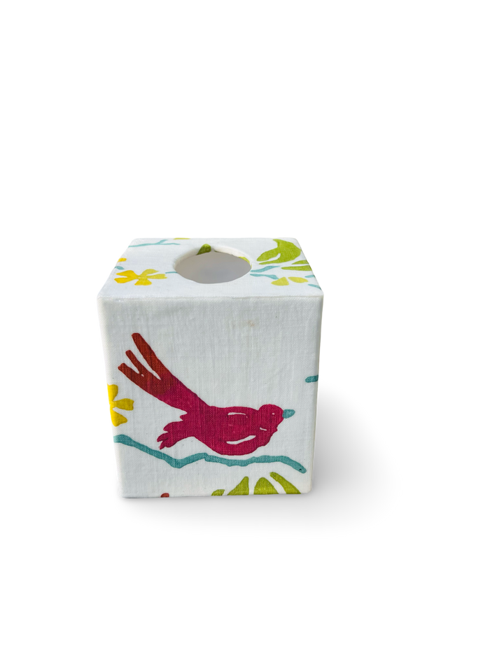 Tissue Box Cover - "Birds" in Magenta by Galbraith & Paul