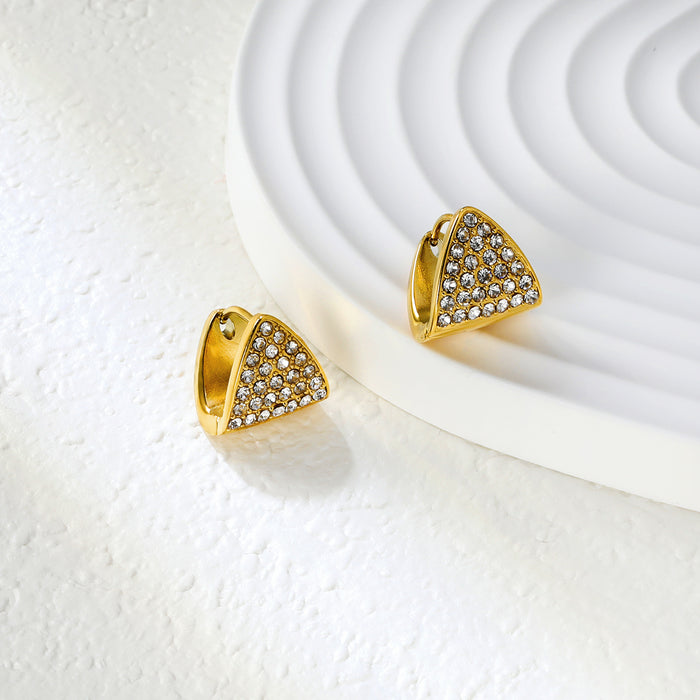 TRIANGLE Earring /Huggies Doubleside Gold