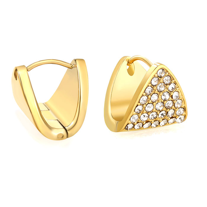 TRIANGLE Earring /Huggies Doubleside Gold