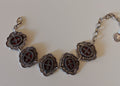 Turkish Bracelet ~ Pewter & Red Glass