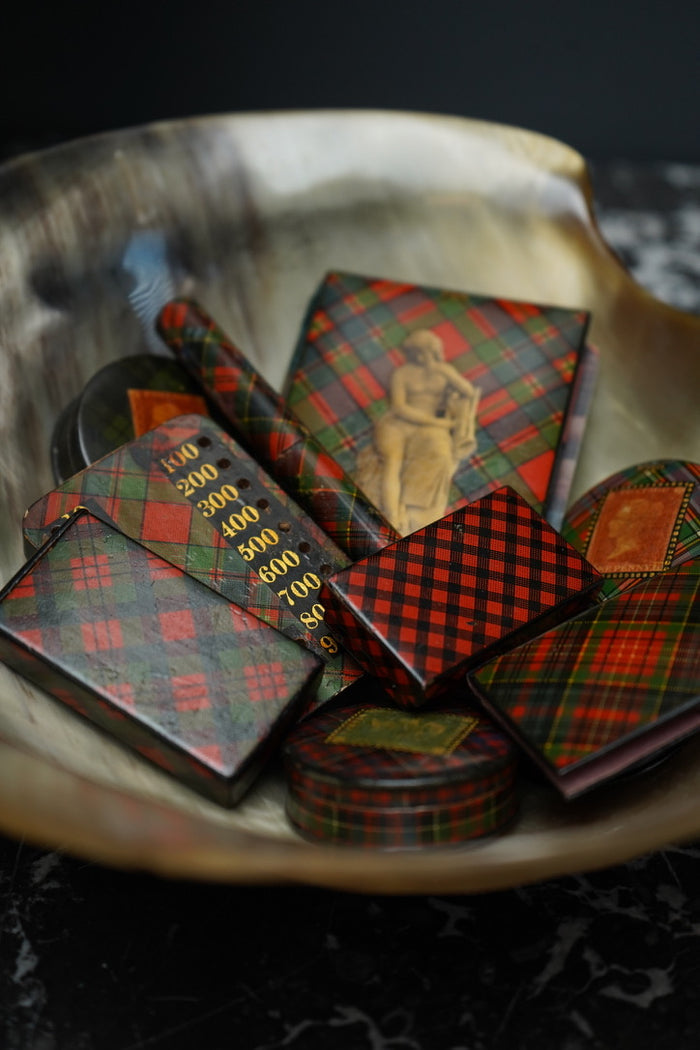 Victorian Scottish Tartanware Aide Memoire Pocket Notebook c. 1860–1880