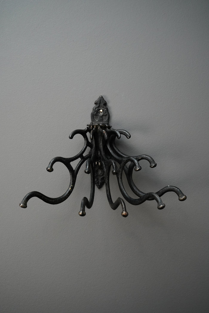 Victorian Style Cast Iron Swivel Arm Wall Hook Rack