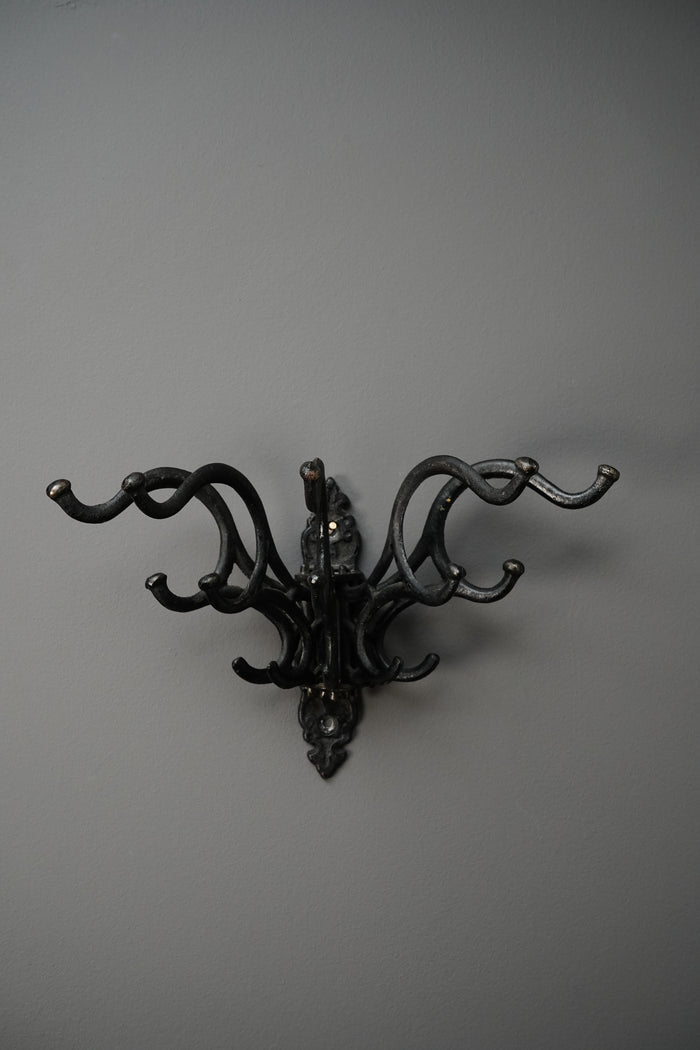 Victorian Style Cast Iron Swivel Arm Wall Hook Rack
