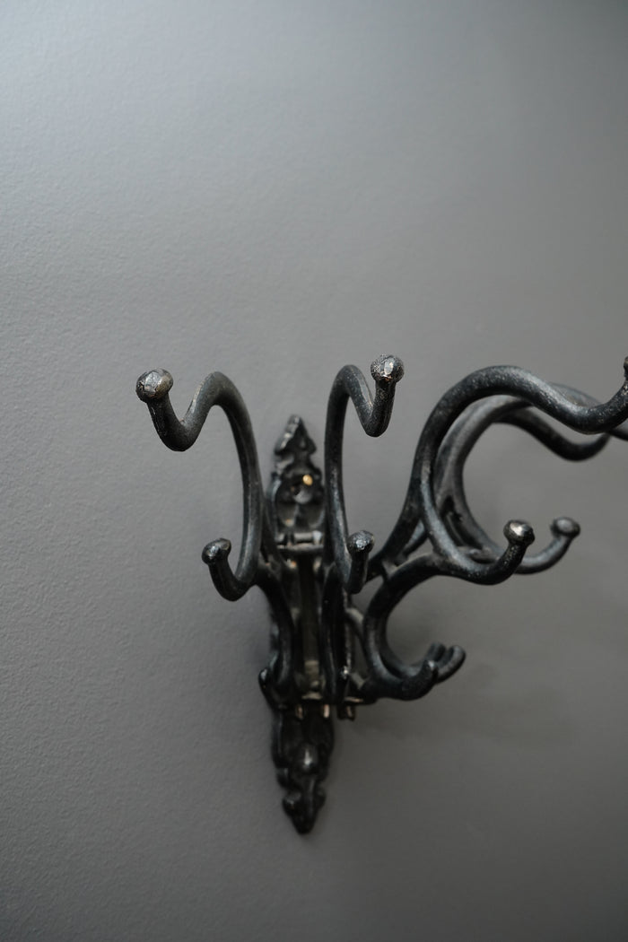 Victorian Style Cast Iron Swivel Arm Wall Hook Rack