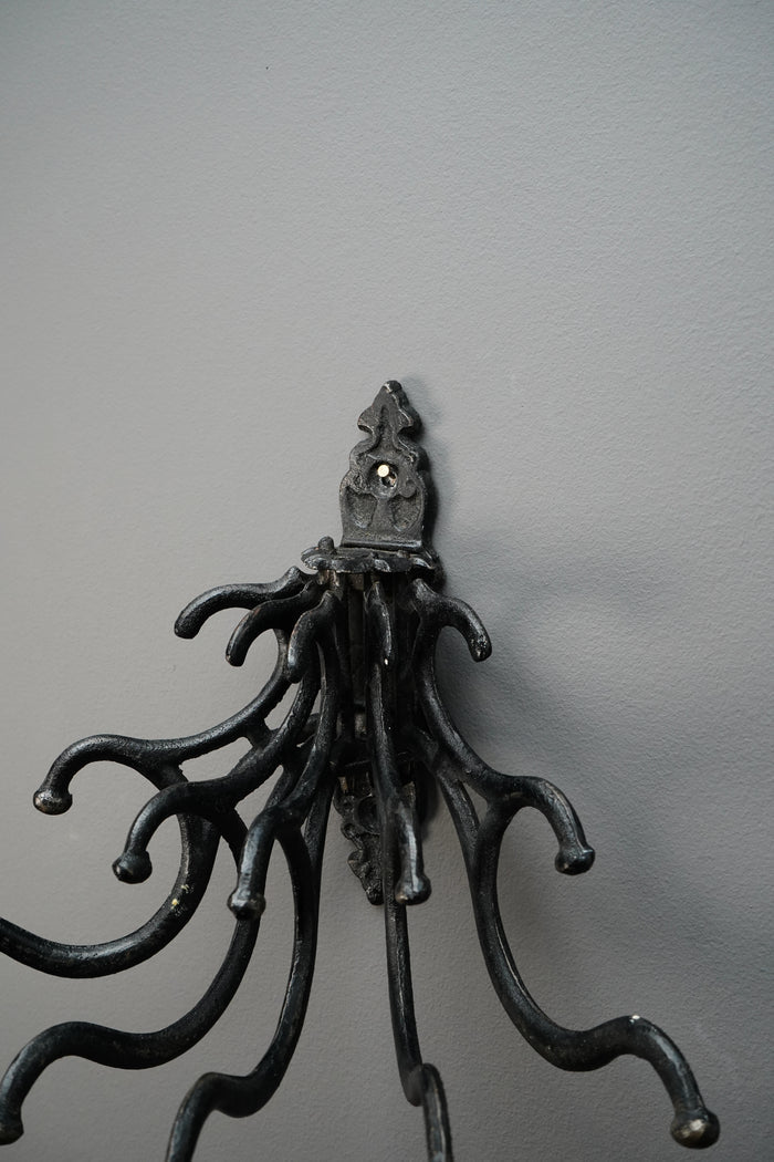 Victorian Style Cast Iron Swivel Arm Wall Hook Rack