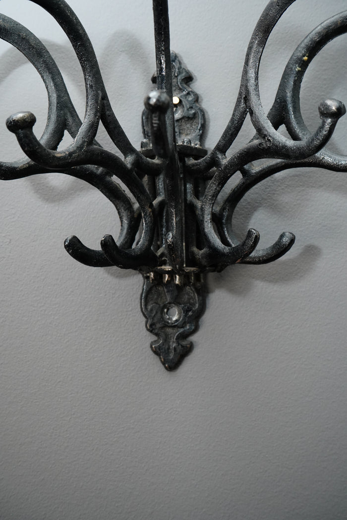 Victorian Style Cast Iron Swivel Arm Wall Hook Rack