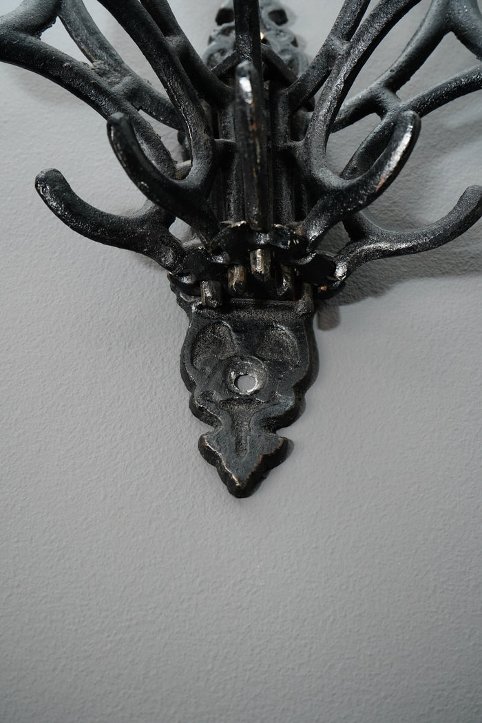 Victorian Style Cast Iron Swivel Arm Wall Hook Rack
