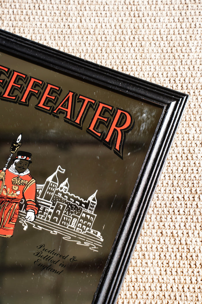 Vintage Beefeater Dry Gin Advertising Bar Mirror