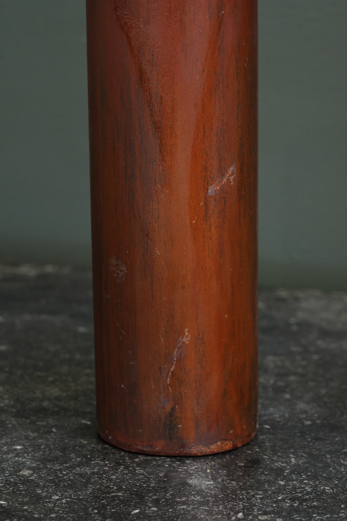 Vintage Brutalist Style Painted Metal Cylinder Vase