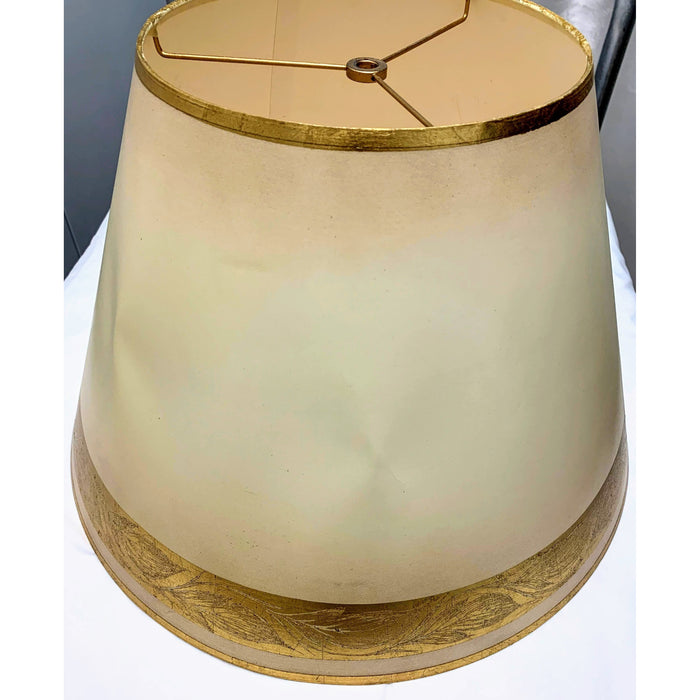 Vintage Empire Lamp Shade with Gold Paint Trim-Lampshade-Antique Warehouse
