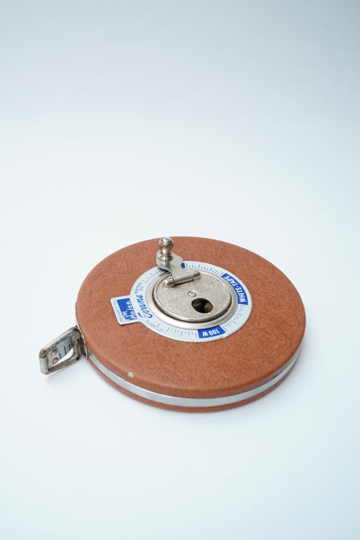 Vintage Evans 100 Ft Retractable Surveyor Tape Measure Leather Case