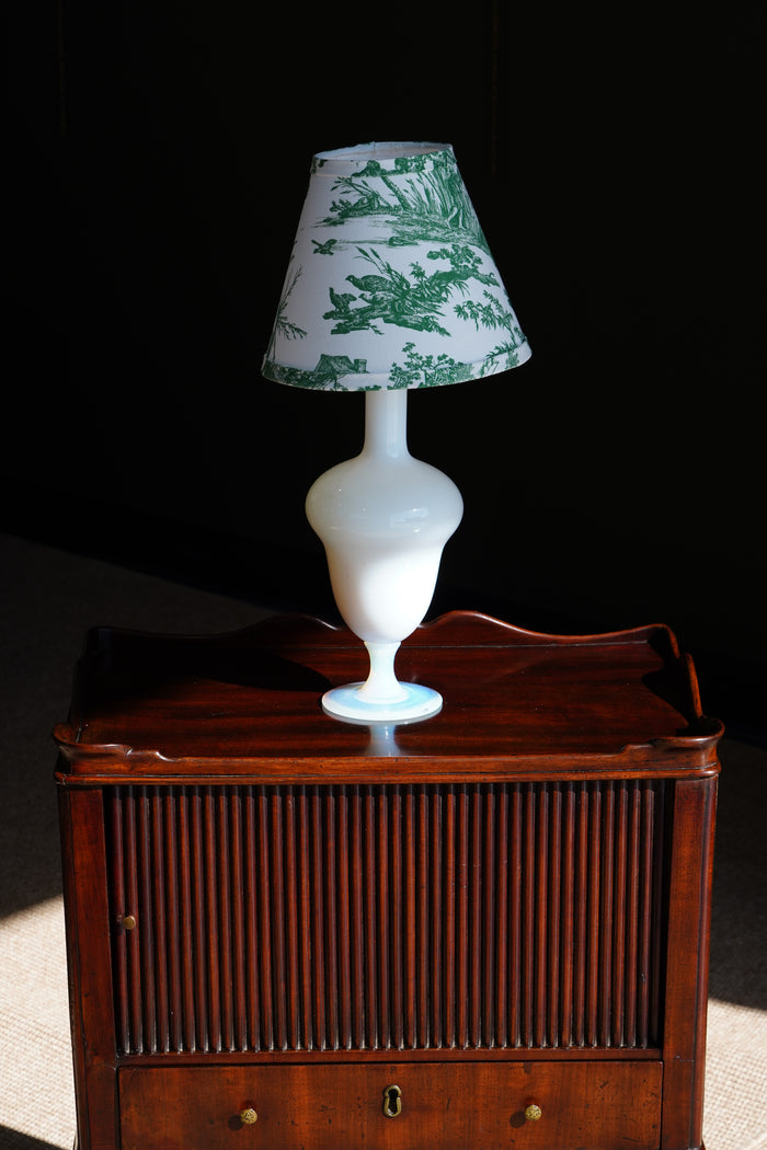 Vintage French Opaline Glass Table Lamp, Sevre France
