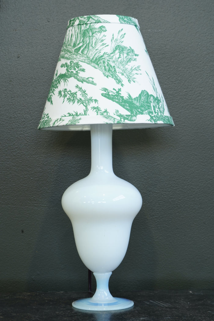 Vintage French Opaline Glass Table Lamp, Sevre France