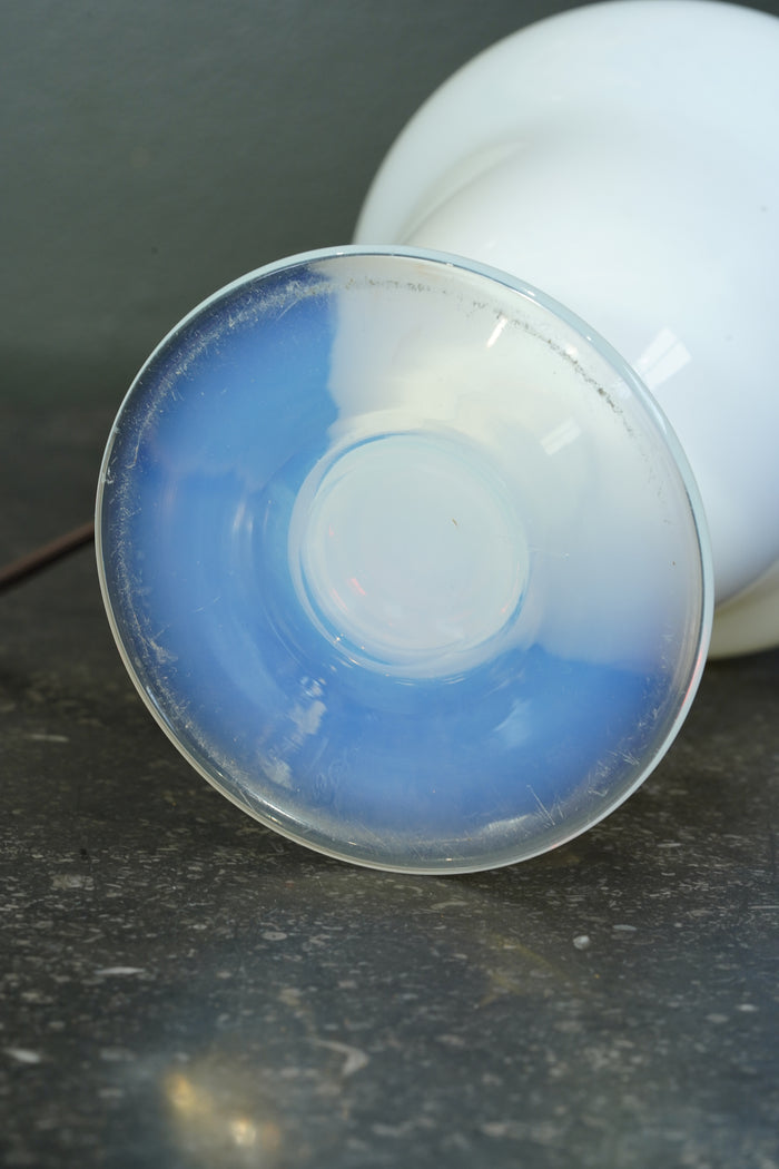 Vintage French Opaline Glass Table Lamp, Sevre France