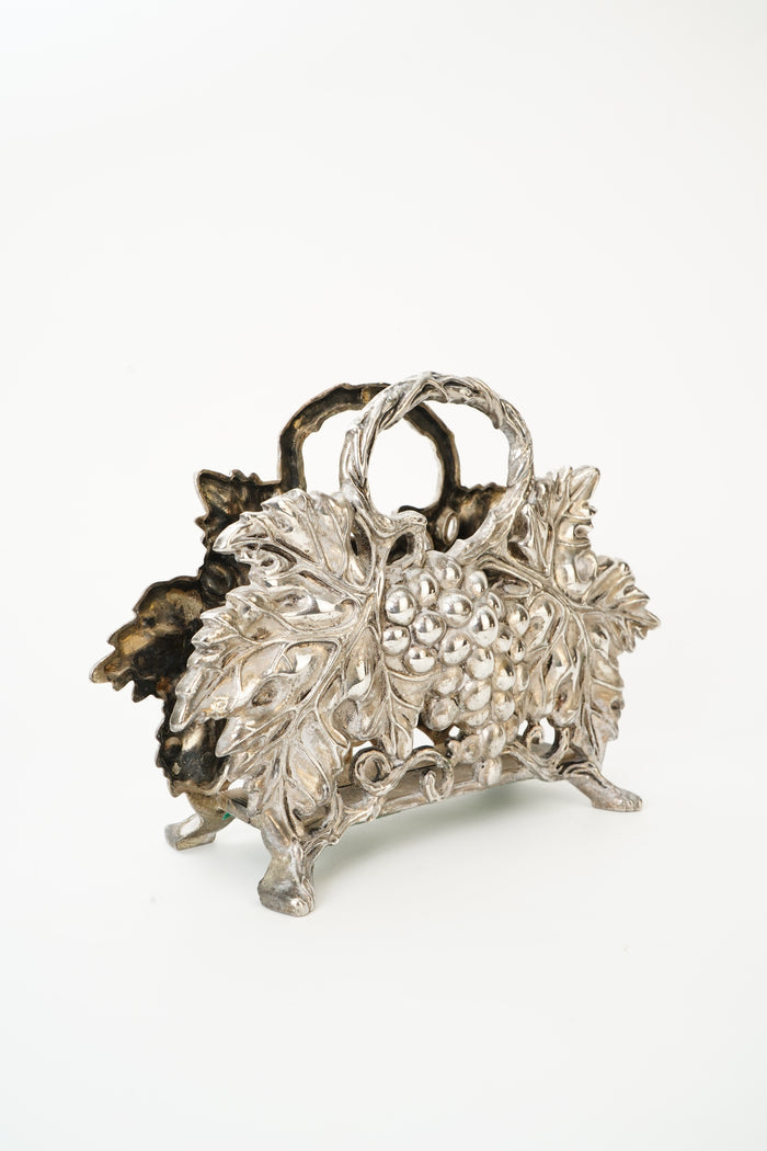 Vintage Godinger Silver Plate Grapevine Napkin Holder