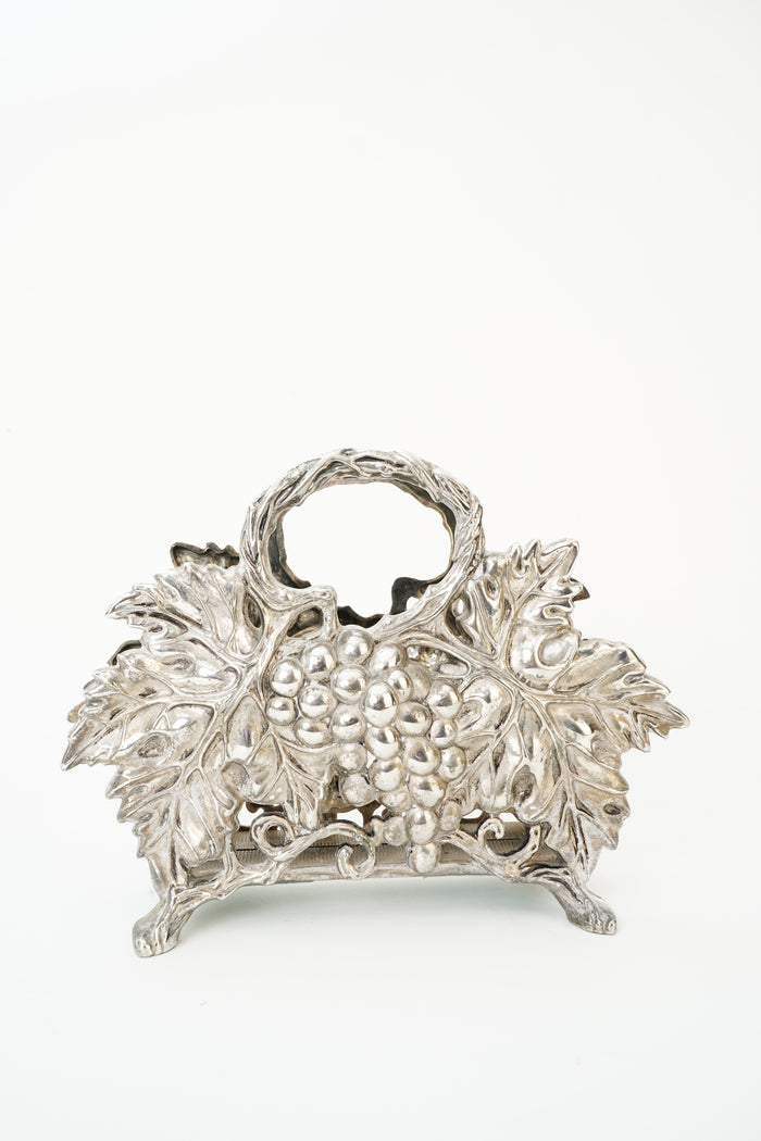 Vintage Godinger Silver Plate Grapevine Napkin Holder