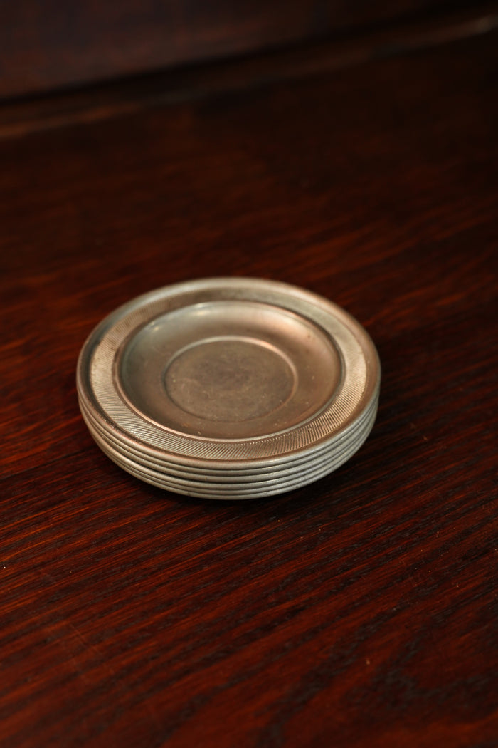 Vintage Pewter Trinket Dish with Reeded Rim