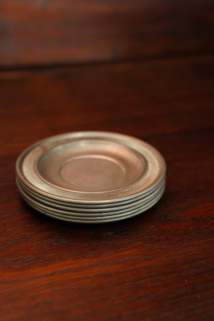Vintage Pewter Trinket Dish with Reeded Rim