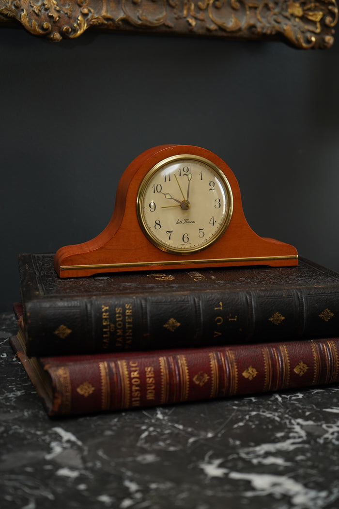 Vintage Seth Thomas Electric Mantel Clock – Mid-Century Tambour Alarm