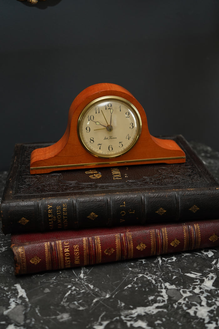 Vintage Seth Thomas Electric Mantel Clock – Mid-Century Tambour Alarm