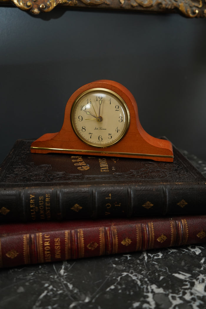 Vintage Seth Thomas Electric Mantel Clock – Mid-Century Tambour Alarm
